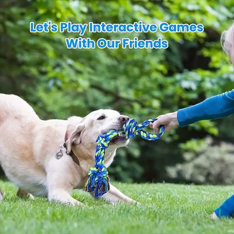 Ajexen Durable Dog Rope Toy – Teeth Cleaning, Tug of War, Interactive Chew Toy for Aggressive Chewers