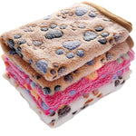Ajexen Soft Coral Fleece Pet Blanket for Dogs & Cats – Cozy Paw Print Throw for Beds, Crates & Travel