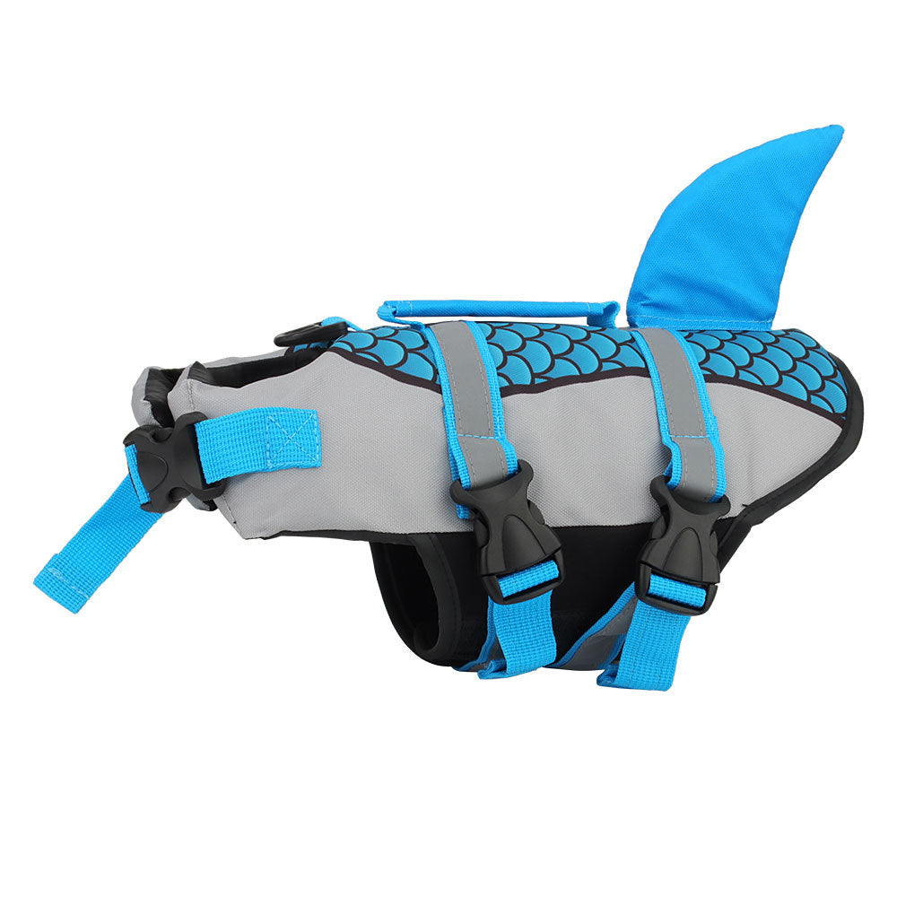Ajexen Dog Life Jacket Shark Vest – Pet Swimming Safety Vest with Handle & Leash Ring, Summer Swimwear