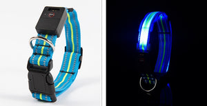 Ajexen Fiber Optic Waterproof LED Pet Collar – Rechargeable Magnetic Dog Collar with Reflective Night Safety