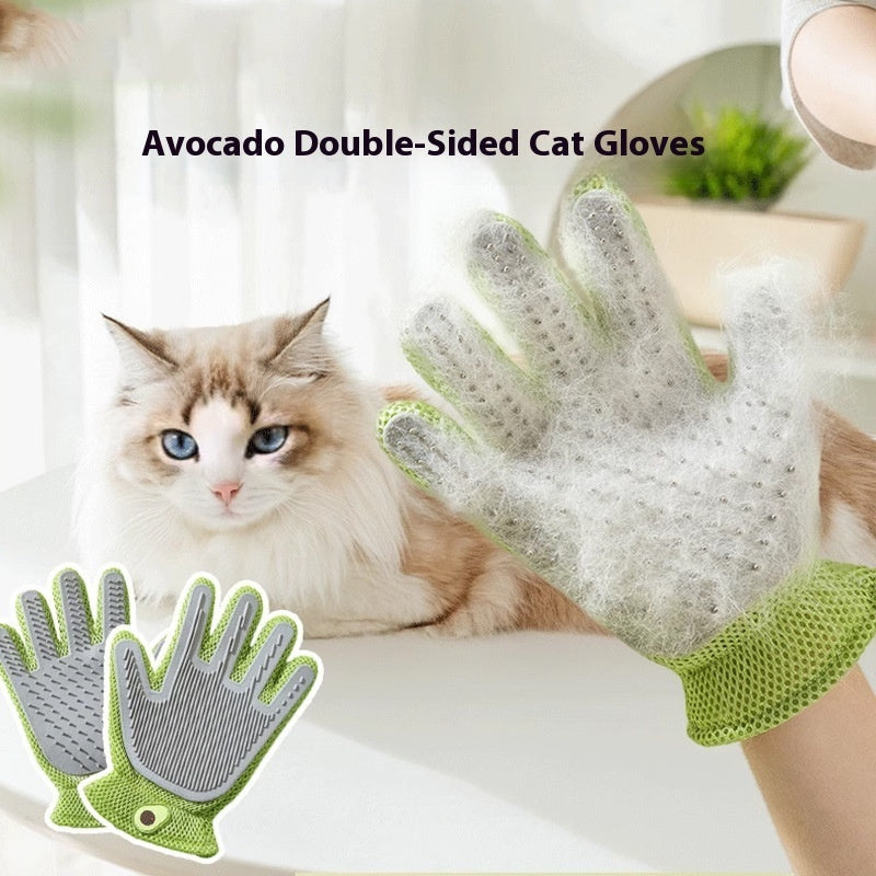 Ajexen Pet Bath & Grooming Gloves – Double-Sided Hair Removal & Massage Comb for Cats & Dogs