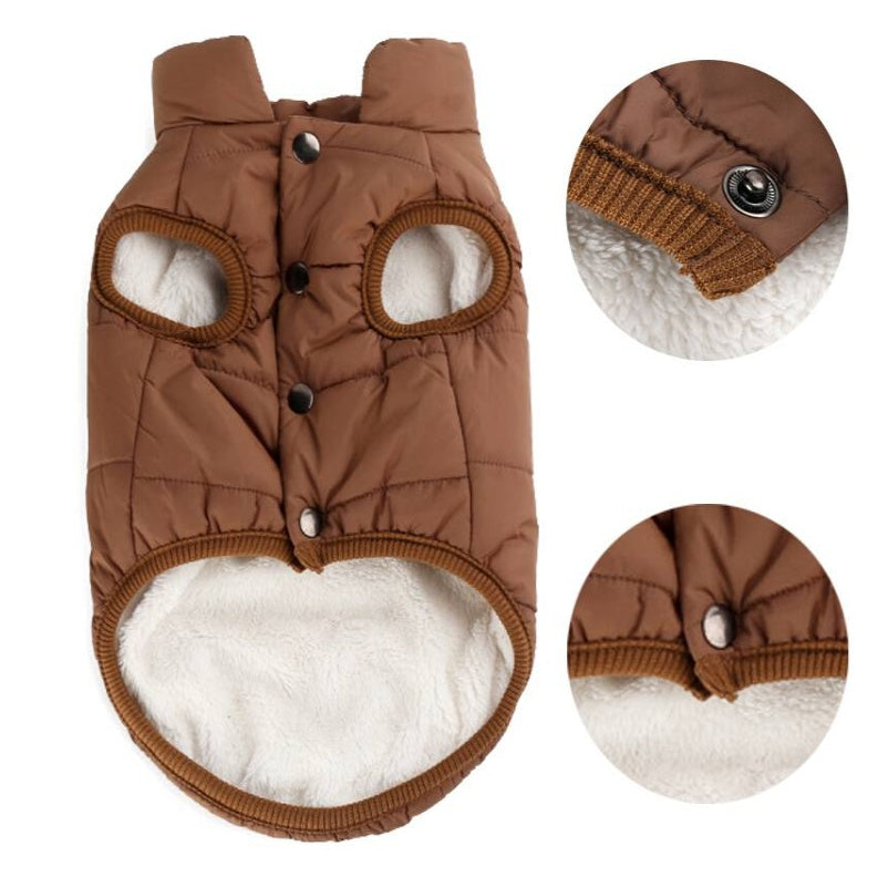 Ajexen Teddy Dog Clothes – Warm Cotton Pet Vest for Small & Medium Dogs, Autumn Winter Puppy Outfit