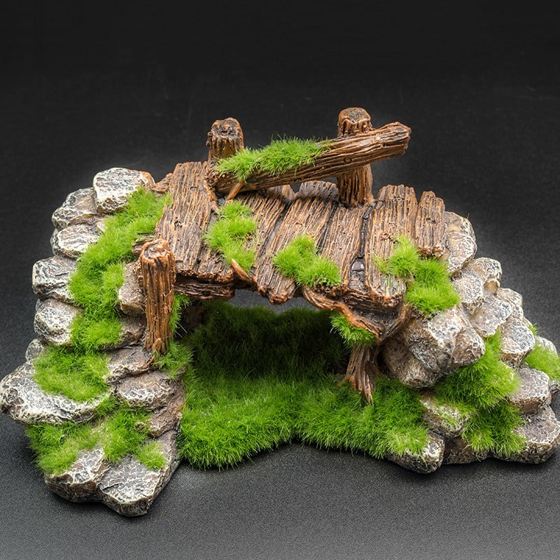 Ajexen Flocking Resin Aquarium Decoration | Landscape Stone Ornament for Fish Tanks & Aquascapes