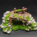 Ajexen Flocking Resin Aquarium Decoration | Landscape Stone Ornament for Fish Tanks & Aquascapes
