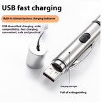 Ajexen Charging Projection Cat Teasing Flashlight – USB Rechargeable Stainless Steel Interactive Cat Toy Light