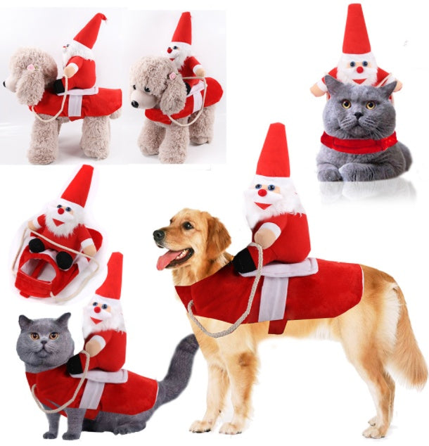 Ajexen Dog & Cat Christmas Clothes – Warm Pet Winter Outfit, Soft Cotton Holiday Coat for Small to Large Pets