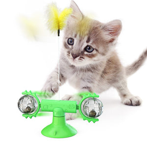 Ajexen Cat Rotating Windmill Toy – Multi-Function Scratcher, Catnip, Teeth Cleaning & Interactive Play