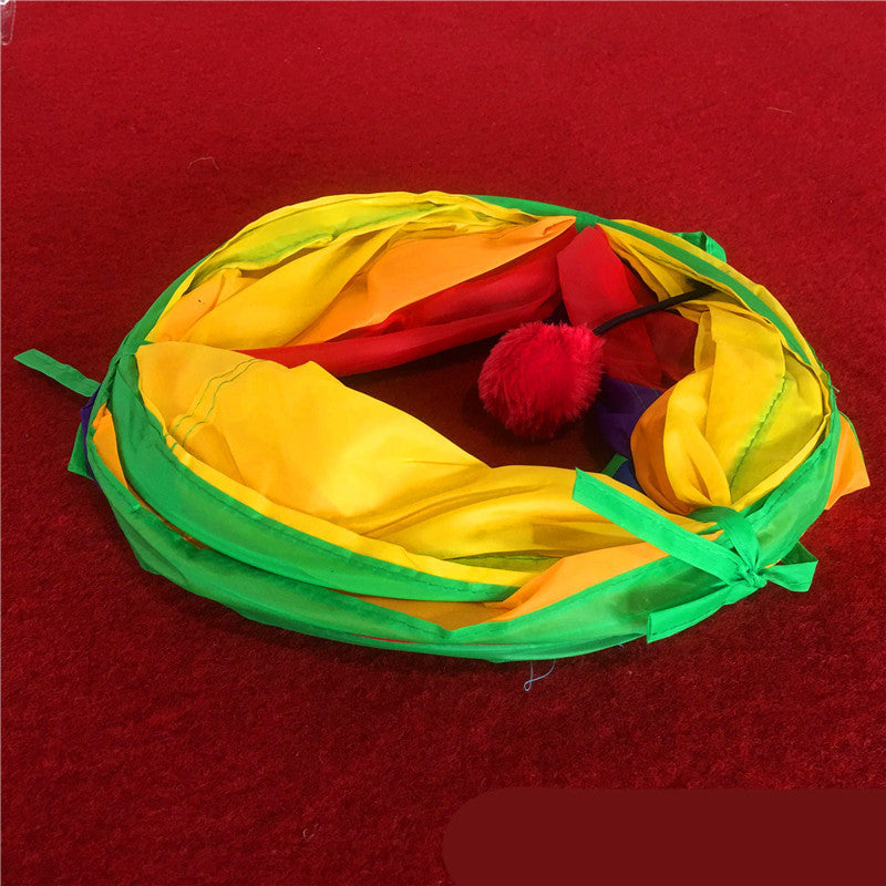 Ajexen Rainbow Cat Tunnel & Climbing Frame – Interactive Colorful Toy for Cats, Kittens