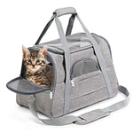 Ajexen Portable Breathable Car Pet Bag – Foldable Travel Carrier, Lightweight Canvas, Comfortable for Small Pets