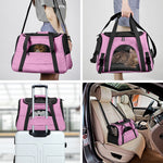 Ajexen Portable Breathable Car Pet Bag – Foldable Travel Carrier, Lightweight Canvas, Comfortable for Small Pets