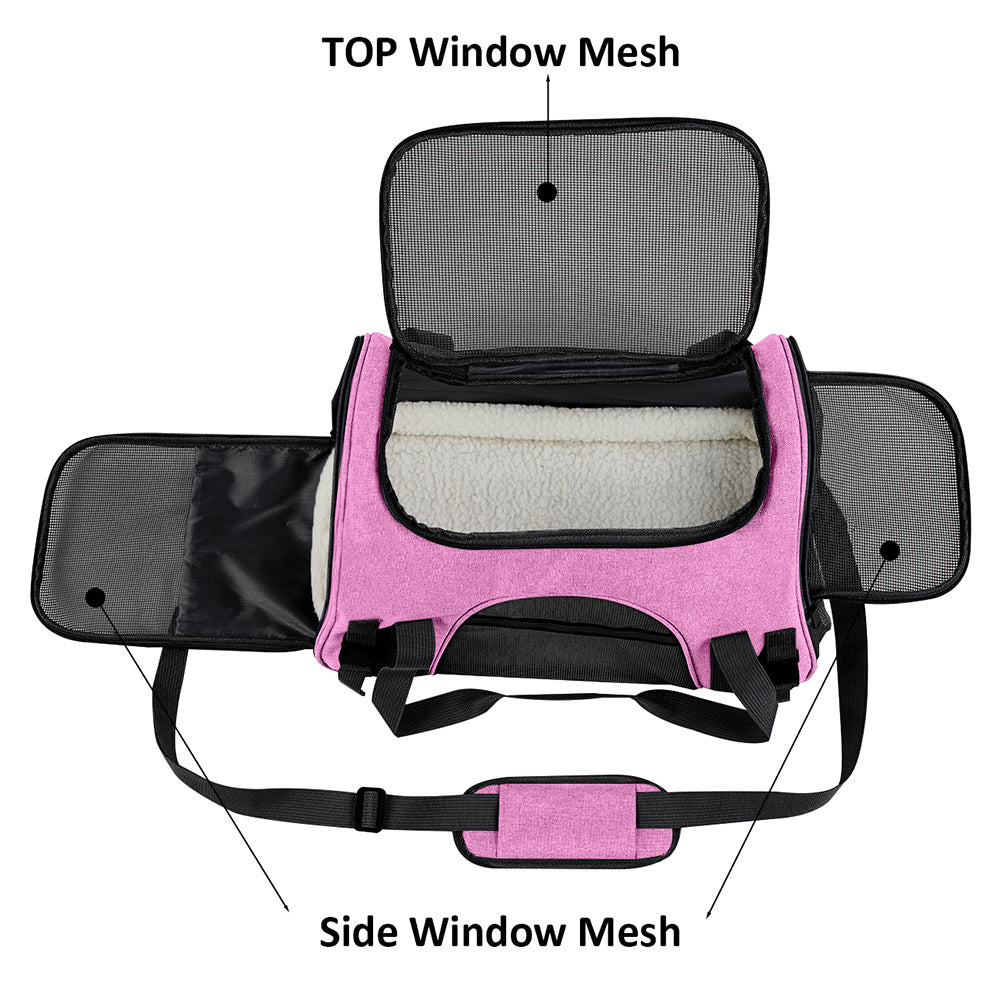 Ajexen Portable Breathable Car Pet Bag – Foldable Travel Carrier, Lightweight Canvas, Comfortable for Small Pets