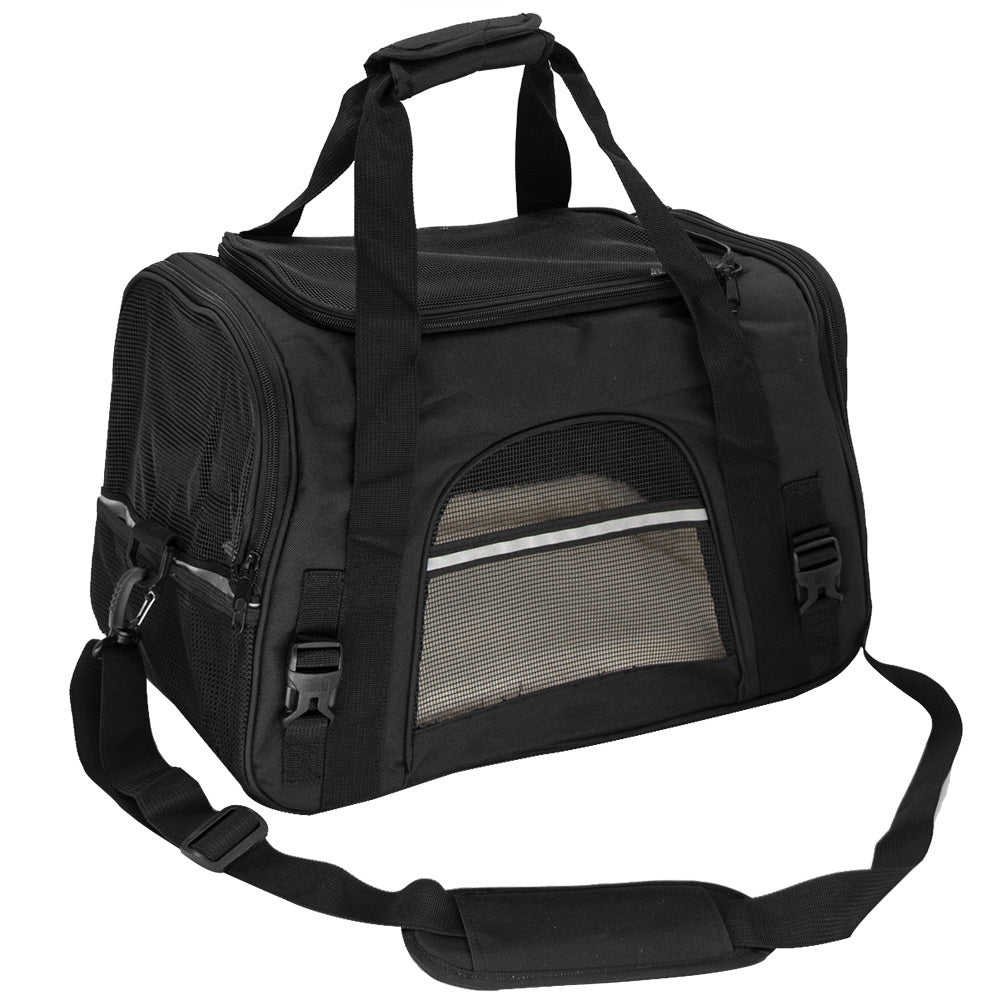 Ajexen Portable Breathable Car Pet Bag – Foldable Travel Carrier, Lightweight Canvas, Comfortable for Small Pets
