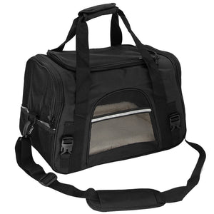 Ajexen Portable Breathable Car Pet Bag – Foldable Travel Carrier, Lightweight Canvas, Comfortable for Small Pets