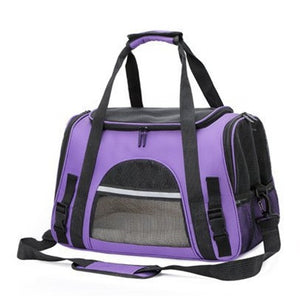 Ajexen Portable Breathable Car Pet Bag – Foldable Travel Carrier, Lightweight Canvas, Comfortable for Small Pets