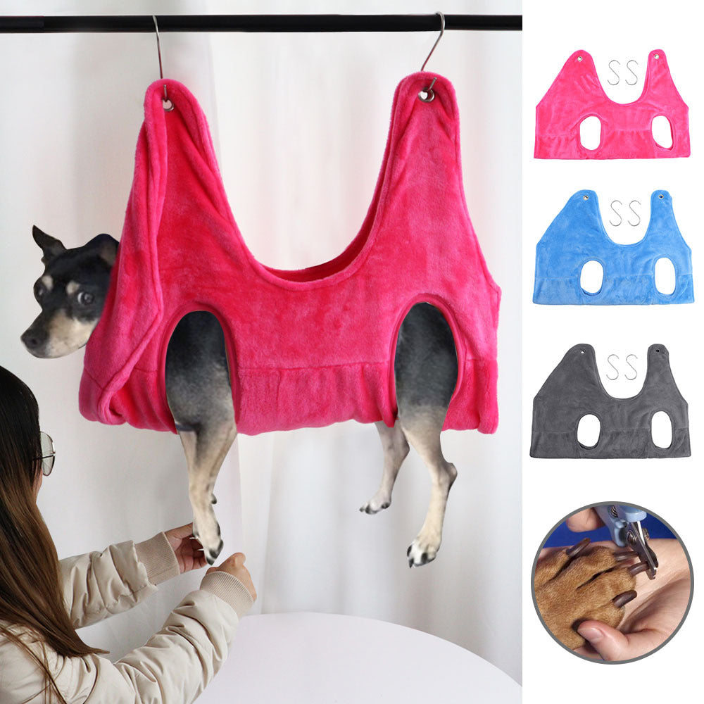 Ajexen Convenient Pet Grooming Hammock Helper – Velvet Restraint Bag for Cats & Dogs, Fur Care, Nail Trimming Aid