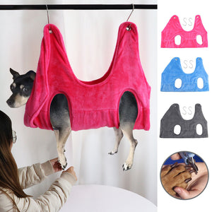 Ajexen Convenient Pet Grooming Hammock Helper – Velvet Restraint Bag for Cats & Dogs, Fur Care, Nail Trimming Aid