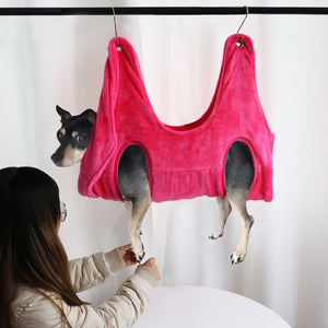 Ajexen Convenient Pet Grooming Hammock Helper – Velvet Restraint Bag for Cats & Dogs, Fur Care, Nail Trimming Aid