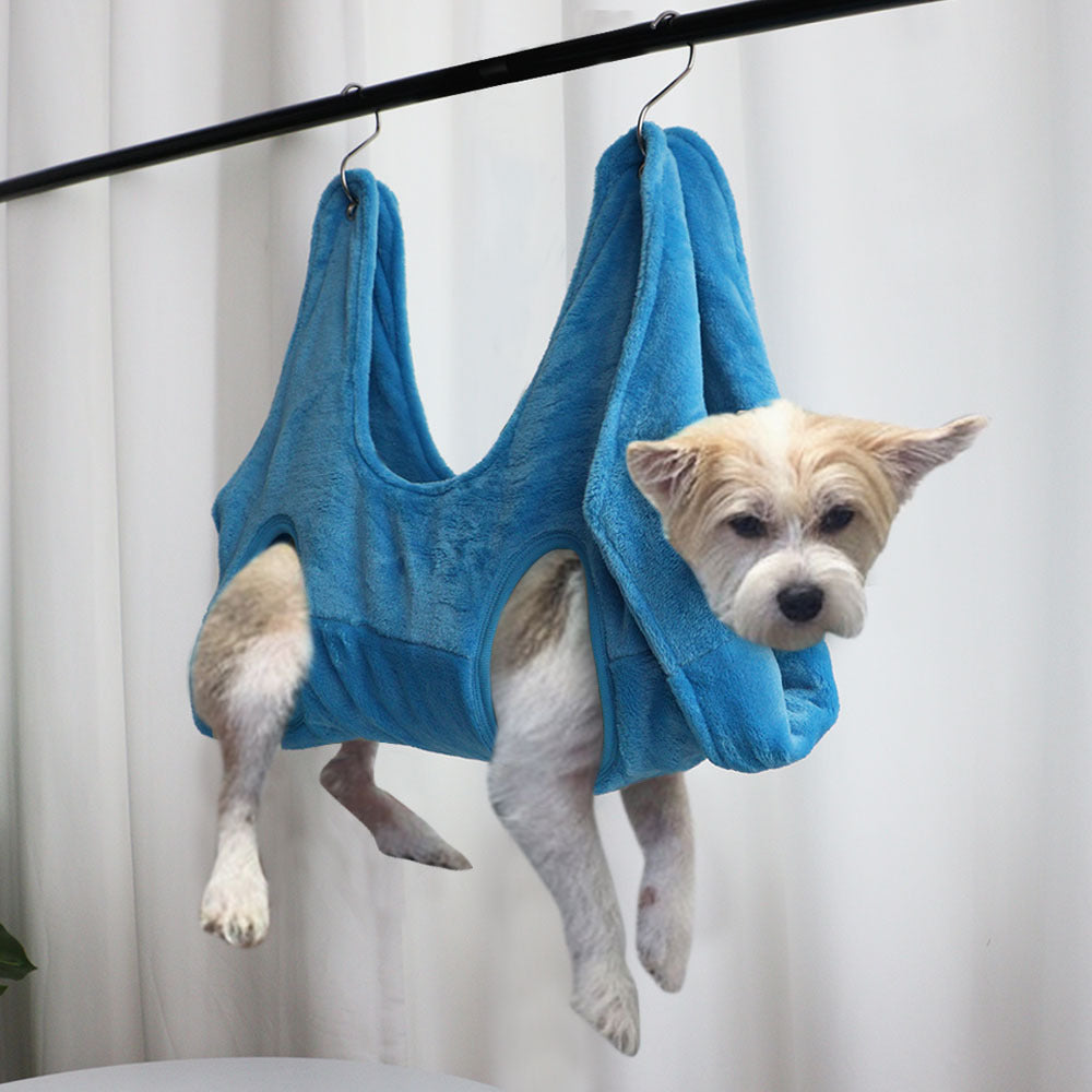 Ajexen Convenient Pet Grooming Hammock Helper – Velvet Restraint Bag for Cats & Dogs, Fur Care, Nail Trimming Aid