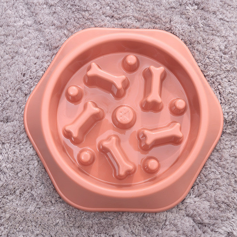 Ajexen Home Style Bone Slow Feeder Dog Bowl – Anti-Choking Design, Prevents Bloating