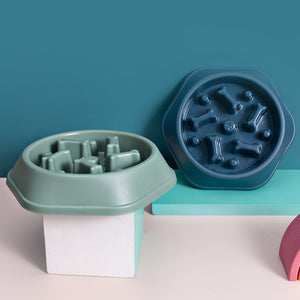 Ajexen Home Style Bone Slow Feeder Dog Bowl – Anti-Choking Design, Prevents Bloating