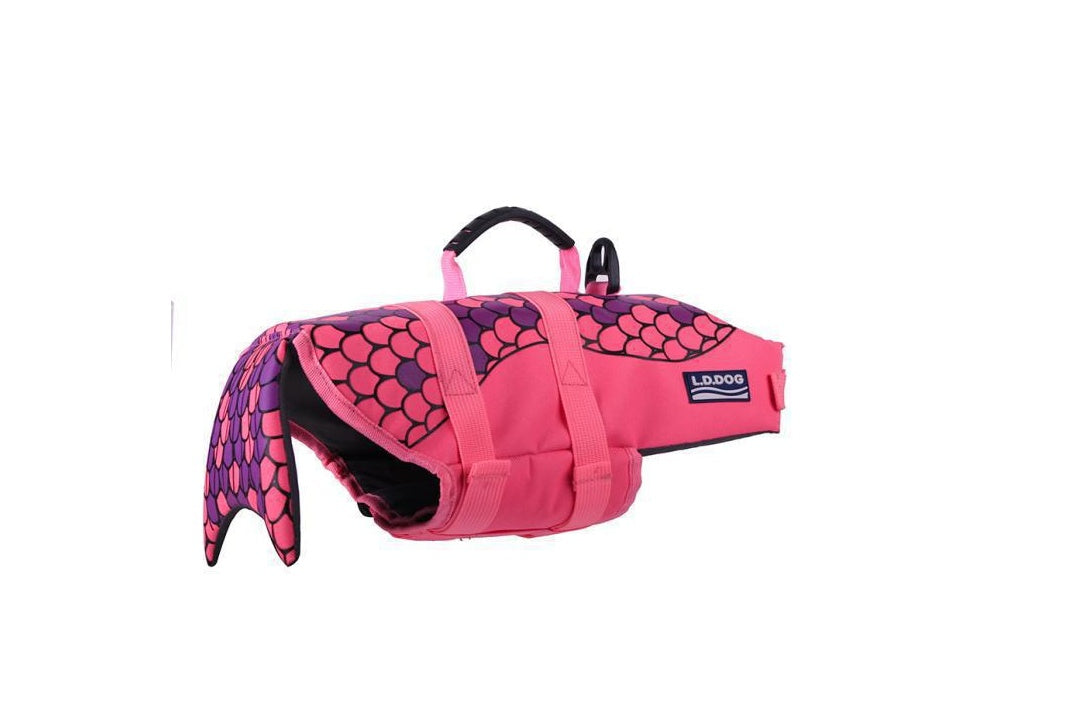 Ajexen Outdoor Pet Life Jacket – Dog Swimming Clothes, Safety Vest with Shark, Clownfish & Mermaid Design