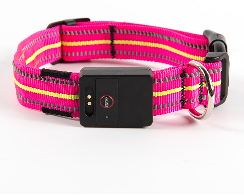 Ajexen Fiber Optic Waterproof LED Pet Collar – Rechargeable Magnetic Dog Collar with Reflective Night Safety