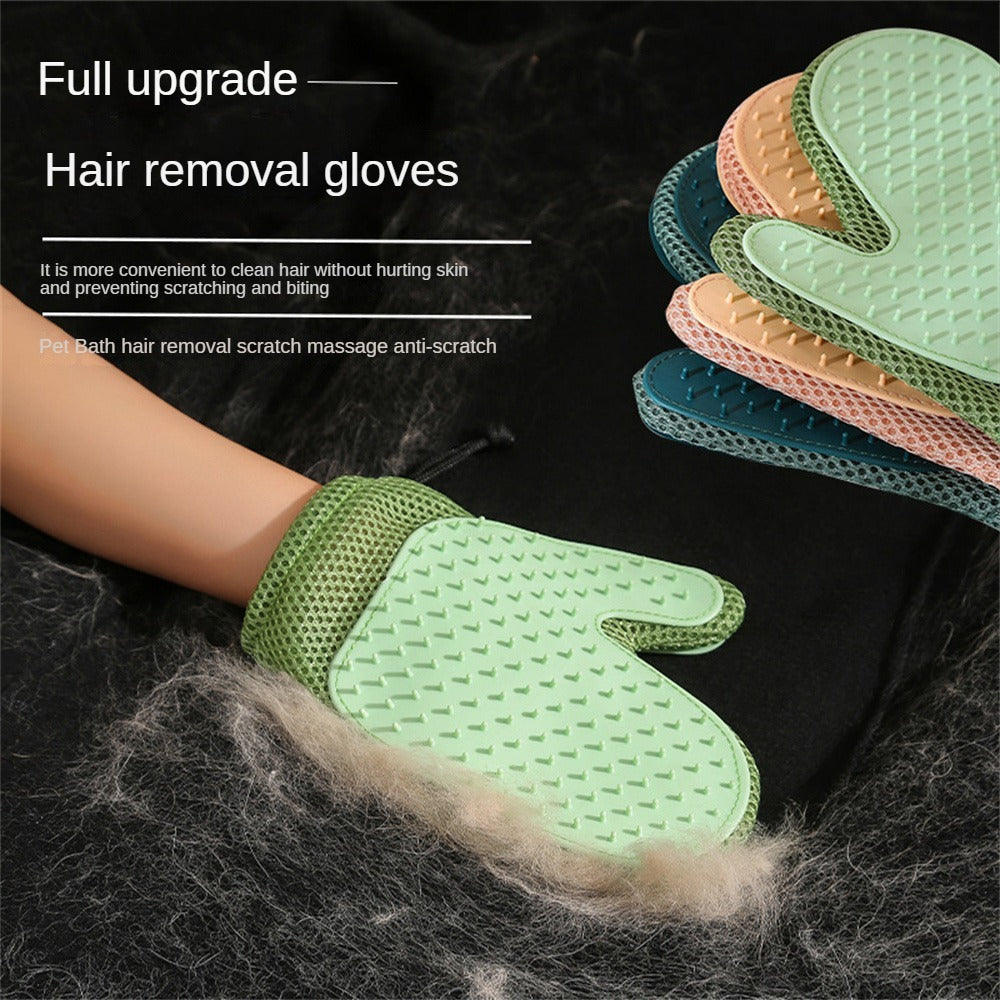 Ajexen Cat & Dog Grooming Glove – Pet Hair Remover Mitt for Shedding, Bathing & Massage