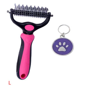 Ajexen Stainless Steel Pet Knot Comb – Hair Removal & Detangling Brush for Dogs & Cats, Double/Single-Sided Grooming Tool