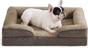 Ajexen Large Dog Orthopedic Sofa Bed – Supportive Foam Pet Mattress with Bolsters, Washable Cover & Waterproof Lining