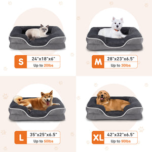 Ajexen Memory Foam Pet Bed for Dogs & Cats – Orthopedic Comfort, Washable Cover, Waterproof Liner & Non-Slip Base