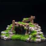 Ajexen Flocking Resin Aquarium Decoration | Landscape Stone Ornament for Fish Tanks & Aquascapes