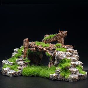 Ajexen Flocking Resin Aquarium Decoration | Landscape Stone Ornament for Fish Tanks & Aquascapes
