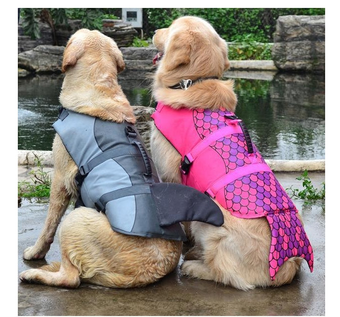 Ajexen Outdoor Pet Life Jacket – Dog Swimming Clothes, Safety Vest with Shark, Clownfish & Mermaid Design