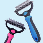 Ajexen Stainless Steel Pet Knot Comb – Hair Removal & Detangling Brush for Dogs & Cats, Double/Single-Sided Grooming Tool