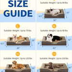 Ajexen Large Dog Orthopedic Sofa Bed – Supportive Foam Pet Mattress with Bolsters, Washable Cover & Waterproof Lining
