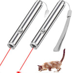 Ajexen Laser Funny Cat Stick – LED Cat Toy Wand | USB Rechargeable Pet Teaser, Stainless Steel Interactive Laser Pointer