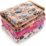 Ajexen Soft Coral Fleece Pet Blanket for Dogs & Cats – Cozy Paw Print Throw for Beds, Crates & Travel