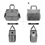 Ajexen Dog Travel Bag Kit – Large-Capacity Pet Backpack with Removable Divider, Training Bag & Mat for Outdoor Trips, Oxford Cloth, Gray