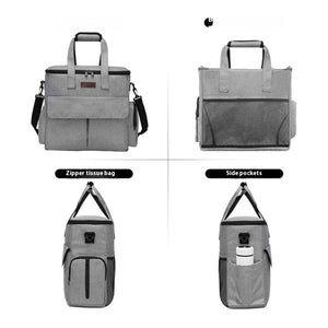 Ajexen Dog Travel Bag Kit – Large-Capacity Pet Backpack with Removable Divider, Training Bag & Mat for Outdoor Trips, Oxford Cloth, Gray