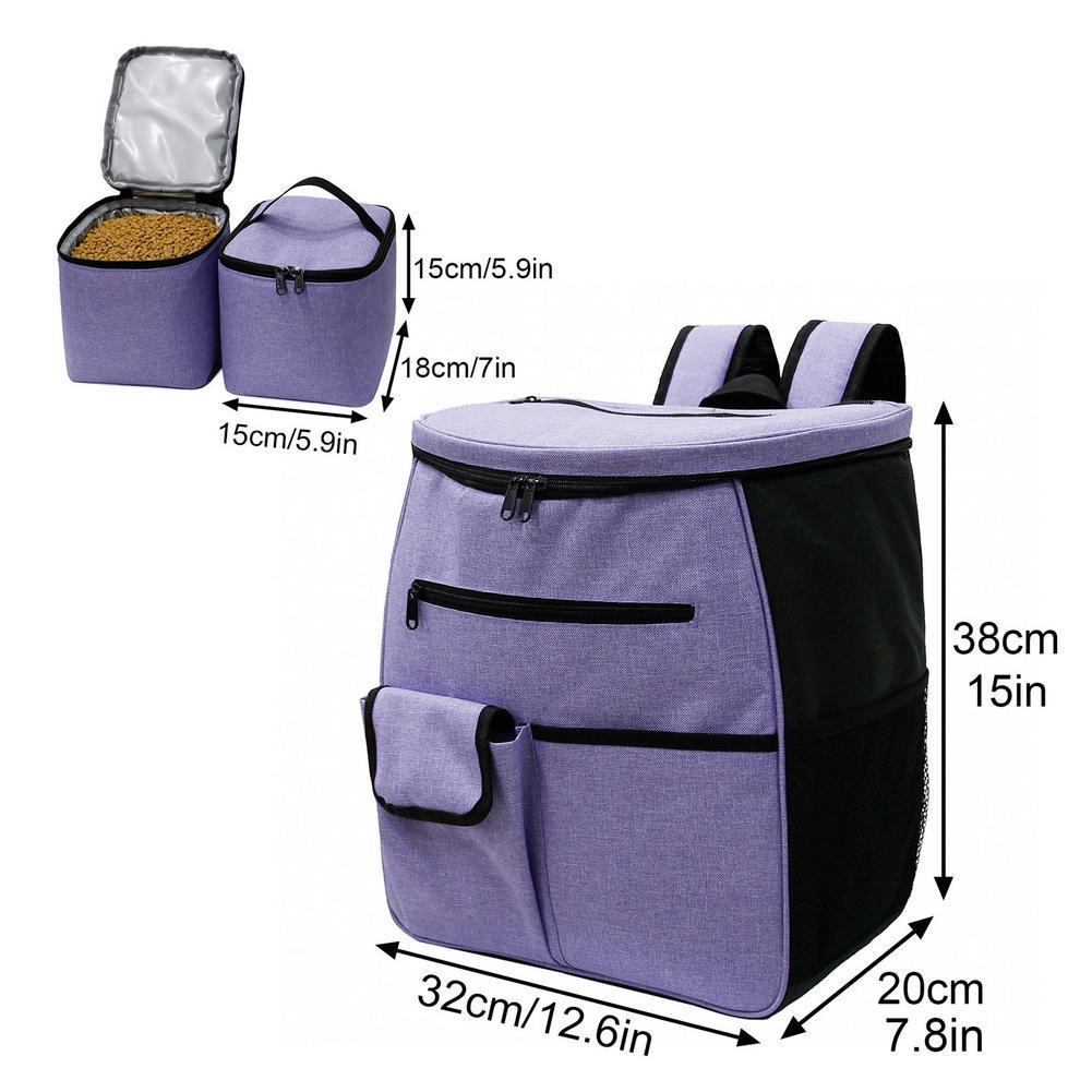 Ajexen Multifunctional Pet Travel Storage Bag – Oxford Cloth, Large-Capacity Organizer for Outdoor Trips, Purple