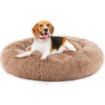 Ajexen 24 Inch Anti-Slip Fluffy Cat Bed – Plush Faux Fur Round Pet Bed for Cats & Small Dogs, Fits Pets Up to 25 lbs
