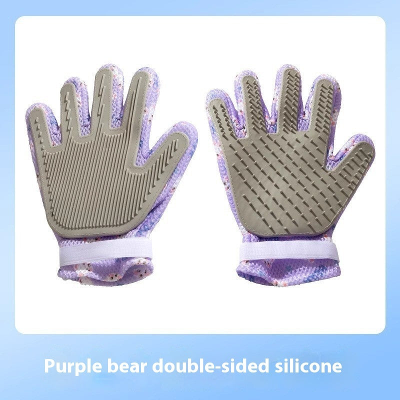 Ajexen Pet Bath & Grooming Gloves – Double-Sided Hair Removal & Massage Comb for Cats & Dogs