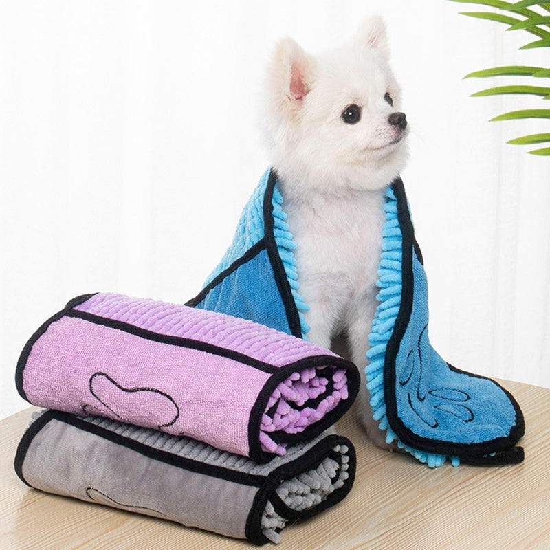 Ajexen Super Absorbent Dog & Cat Bathrobe Towel – Quick-Drying Microfiber Pet Towel with Double Pockets, Durable & Breathable