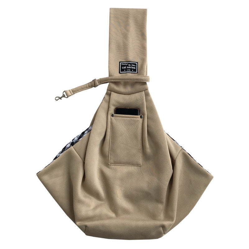 Ajexen New Pet Out Crossbody Shoulder Cat Bag – Soft Cotton & Fleece Pet Carrier with Mobile Phone Pocket, Stylish Travel Sling