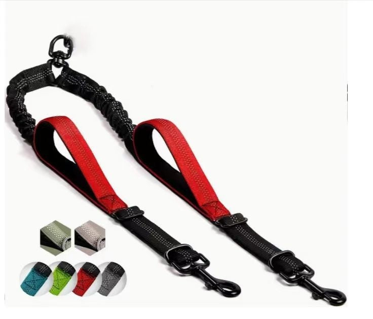 Ajexen Dual Dog Leash with Waist Belt – Explosion-Proof Nylon Rope for Large Dogs, Hands-Free Walking