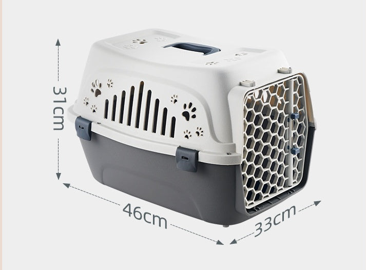 Ajexen Cat Air Box & Dog Carrier – Durable PP Travel Cage for Small Pets, Airline Approved Pet Flight Case