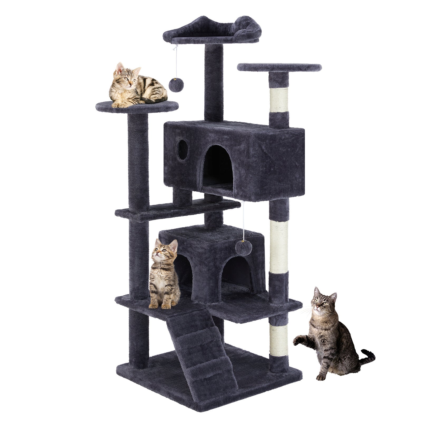Ajexen Multi Functional Cat Treehouse | Cat Climbing Frame, Scratching Post & Play Tower for Indoor Cats