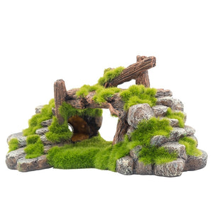 Ajexen Flocking Resin Aquarium Decoration | Landscape Stone Ornament for Fish Tanks & Aquascapes