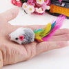Ajexen Color Feather Tail Plush Mouse Cat Toy – Interactive Play Toy for Kittens & Cats, Random Color