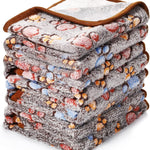 Ajexen Soft Coral Fleece Pet Blanket for Dogs & Cats – Cozy Paw Print Throw for Beds, Crates & Travel